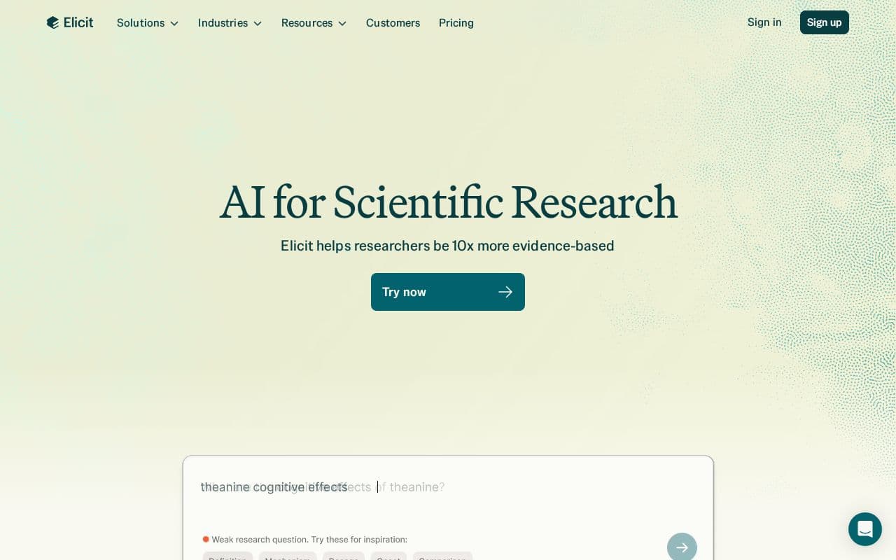 Elicit screenshot