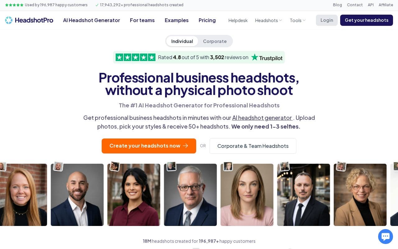 HeadshotPro screenshot