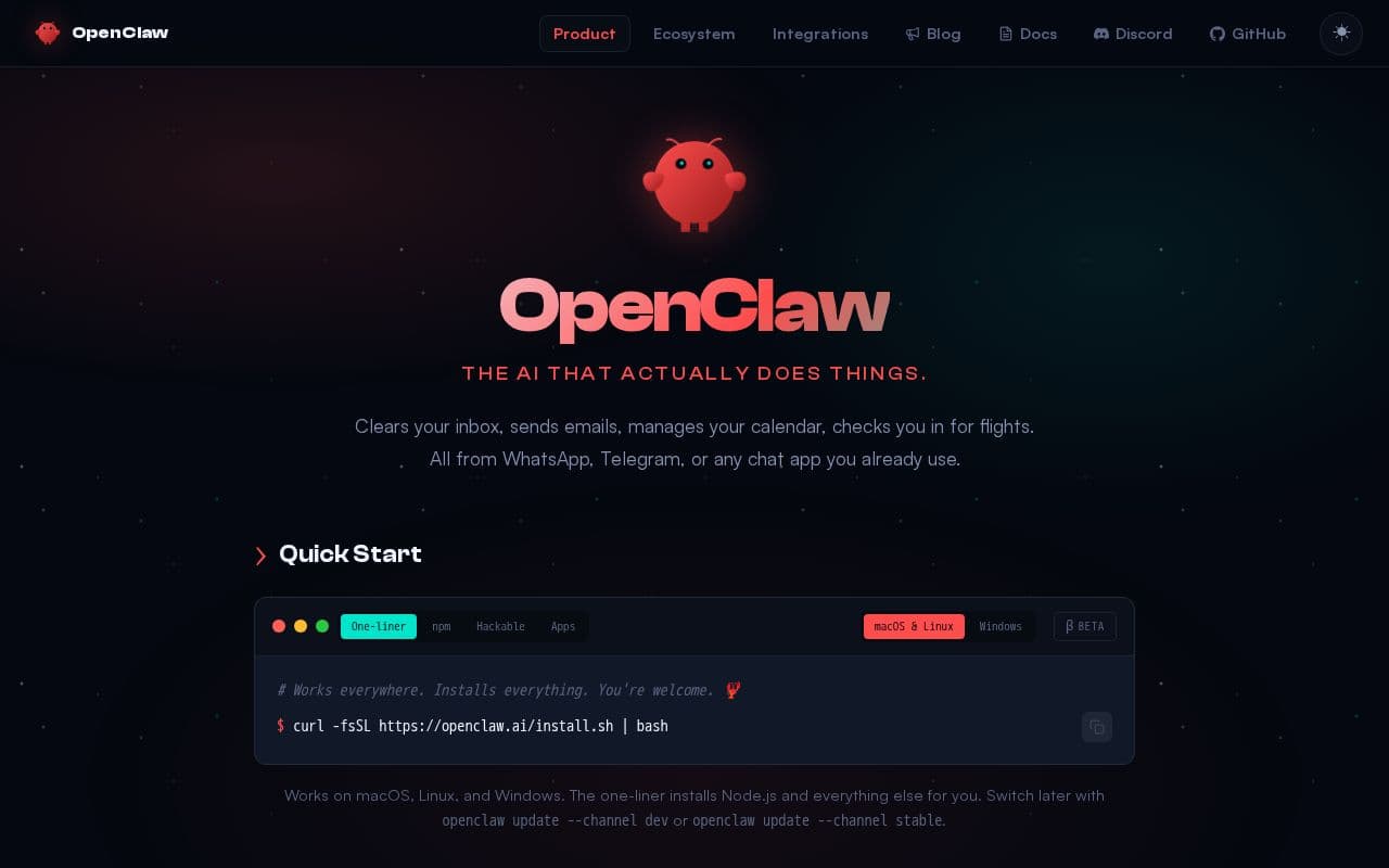 OpenClaw screenshot