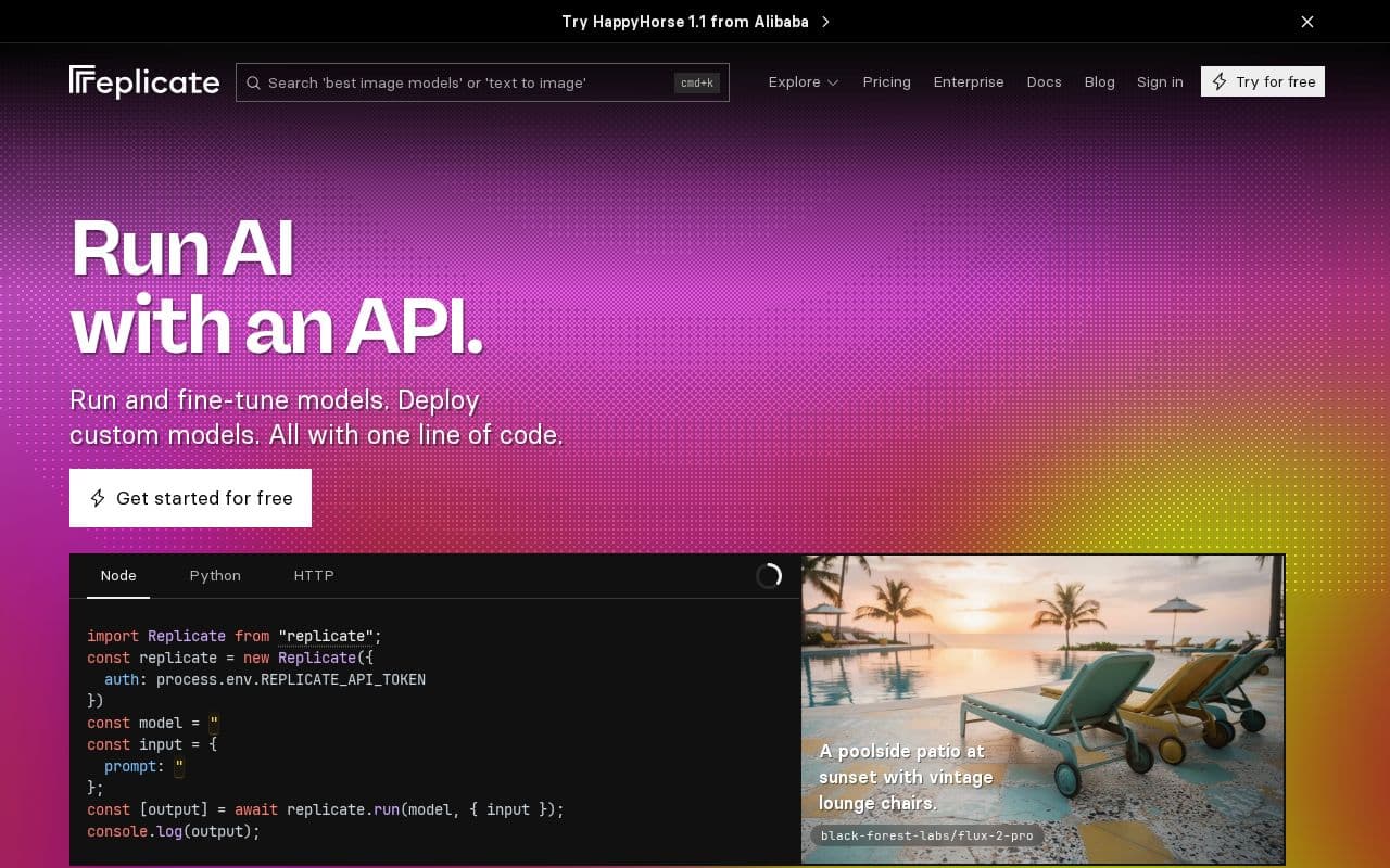 Replicate screenshot