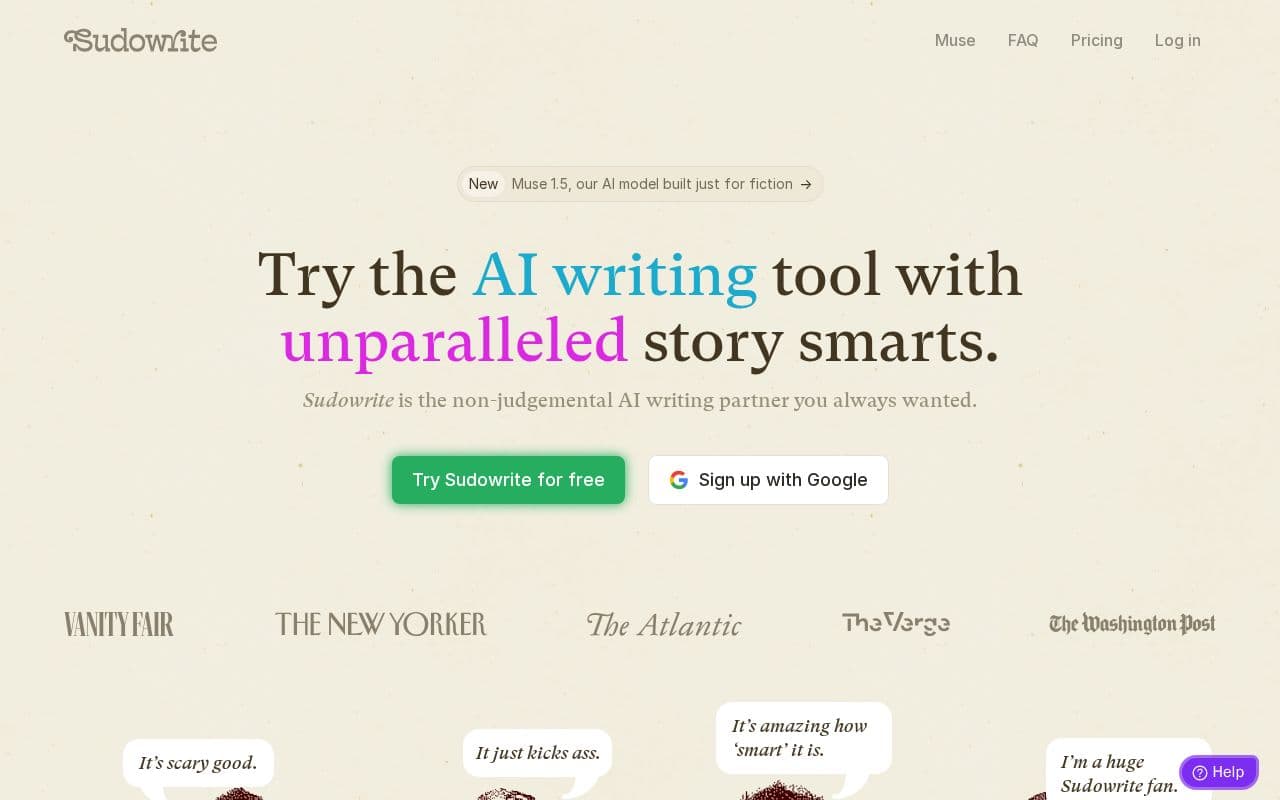 Sudowrite screenshot