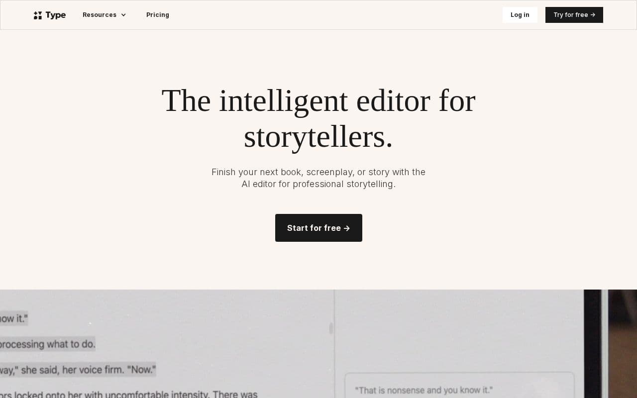Type screenshot
