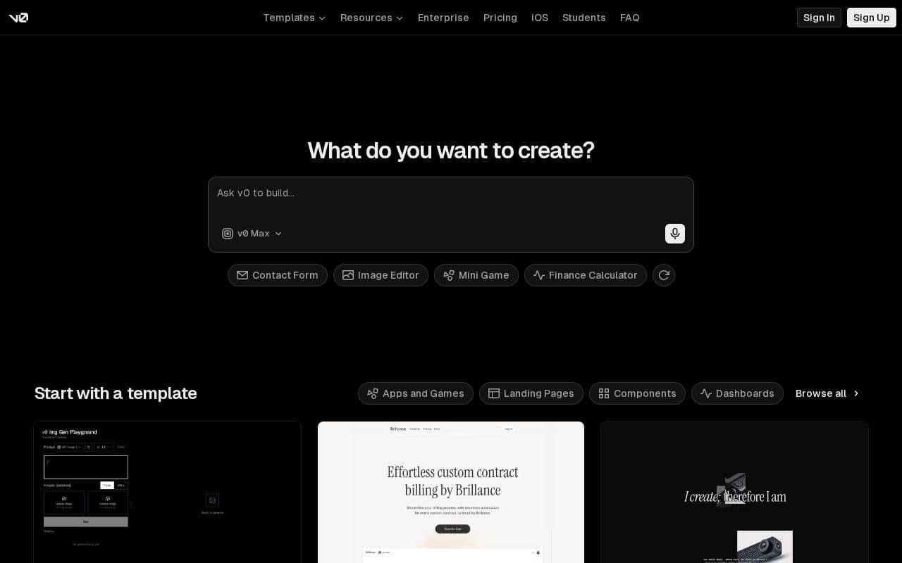 v0 screenshot
