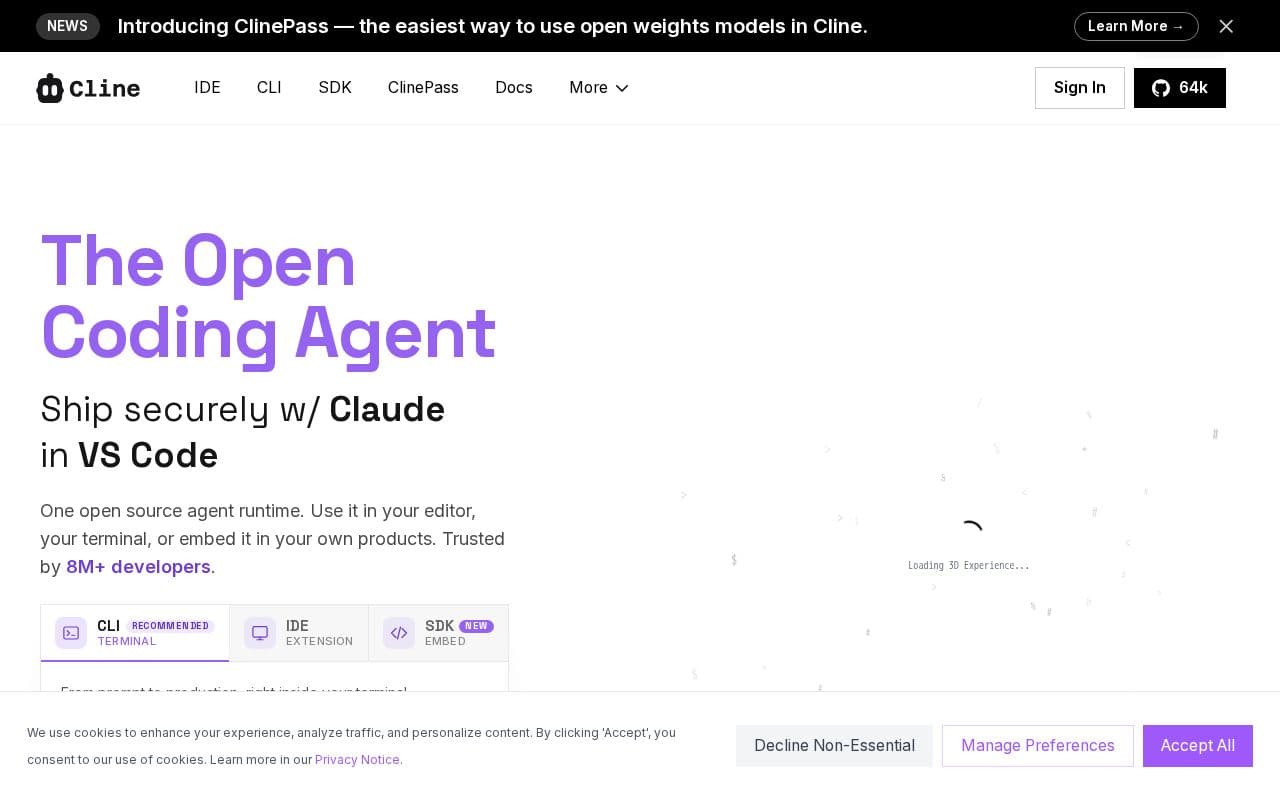 Cline screenshot