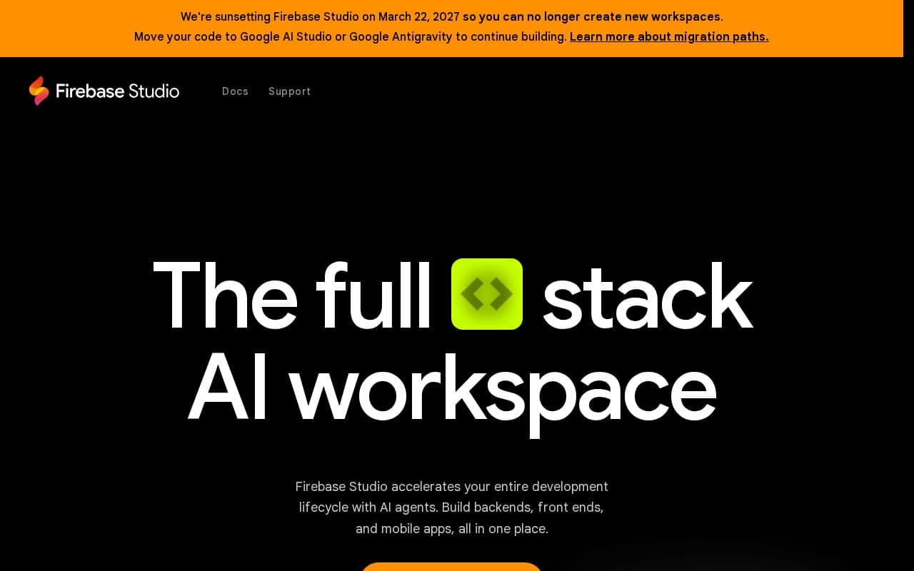 Firebase Studio screenshot