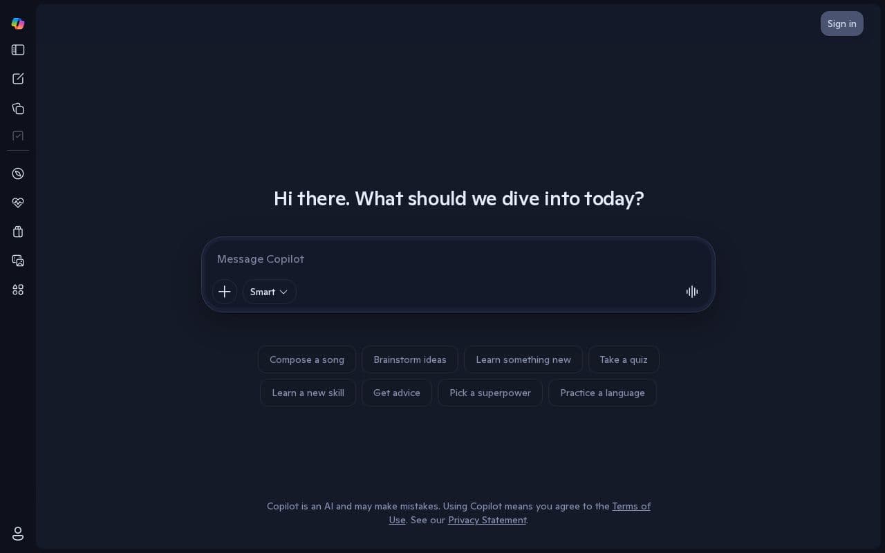 Microsoft Copilot screenshot