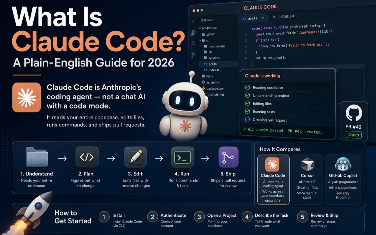 What Is Claude Code? A Plain-English Guide for 2026 technical illustration for AI Workflow Pro readers