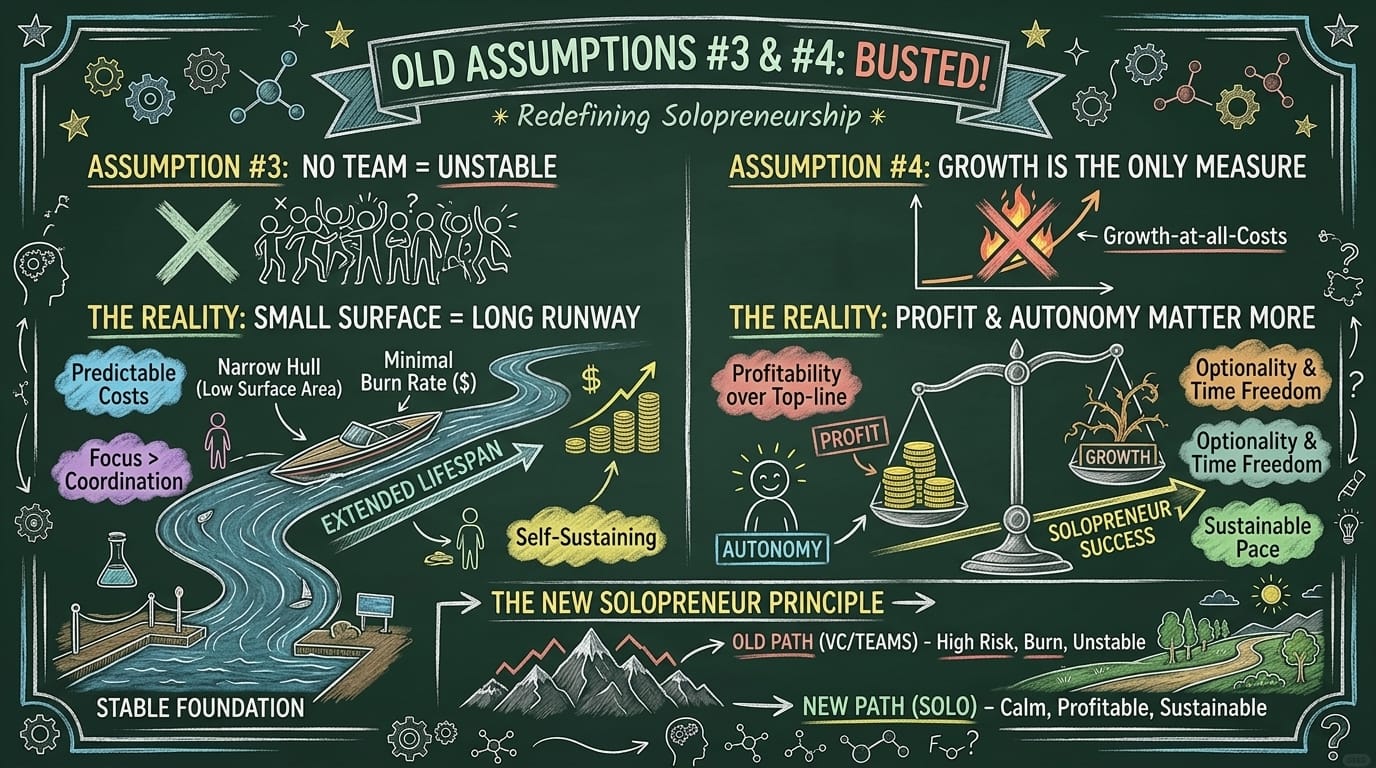 Old Assumptions #3 & #4: Stable Without a Team, Growth Isn't Everything