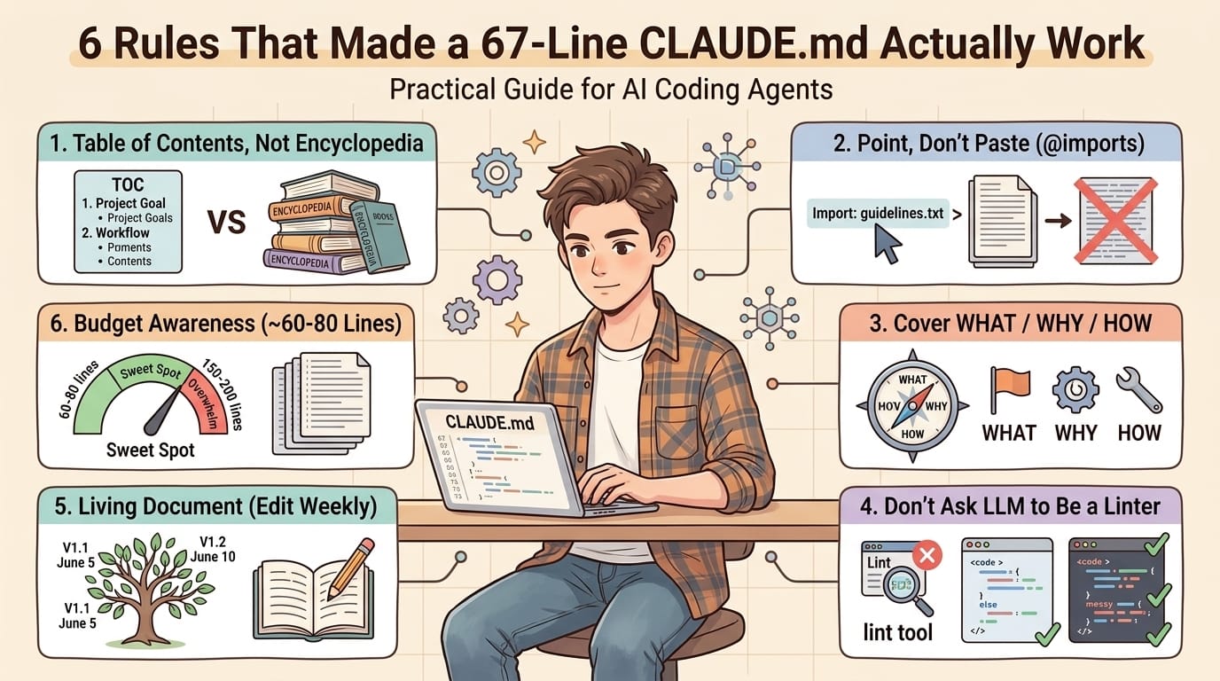 6 Rules That Made a 67-Line CLAUDE.md Actually Work
