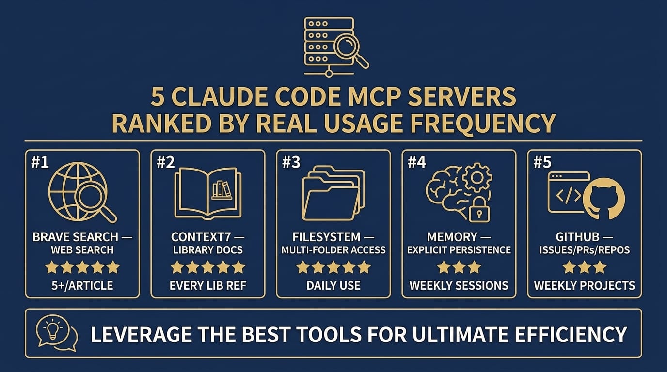 5 Claude Code MCP Servers Ranked by Real Usage Frequency